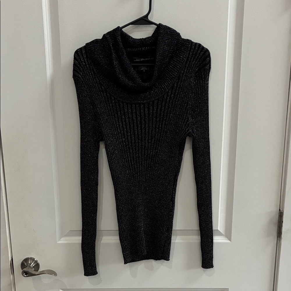 United States Sweaters black ribbed cowl neck sweater Women XL